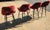 Early 21st Century Set of Four Eichholtz Avoiro Red Velvet Bar Stools For Sale - Image 5 of 5