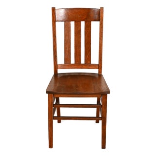 Limbert Style Antique Mission Oak Arts & Crafts Side Chair or Dining Chair, Circa 1910 For Sale