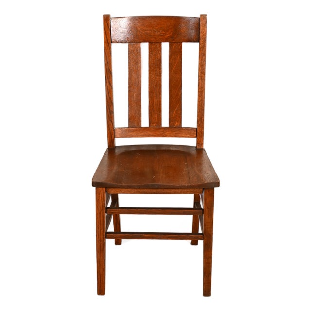 Limbert Style Antique Mission Oak Arts & Crafts Side Chair or Dining Chair, Circa 1910 For Sale