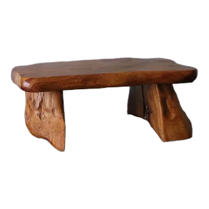 Vintage Teak Wood Stool From France, Circa 1960