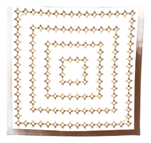 Franzi Silk Scarf Brown and White 1970s