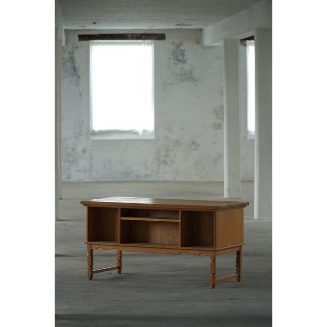 Mid-Century Modern Danish Freestanding Oak Writing Desk by Henning Kjærnulf, 1960 For Sale - Image 11 of 18
