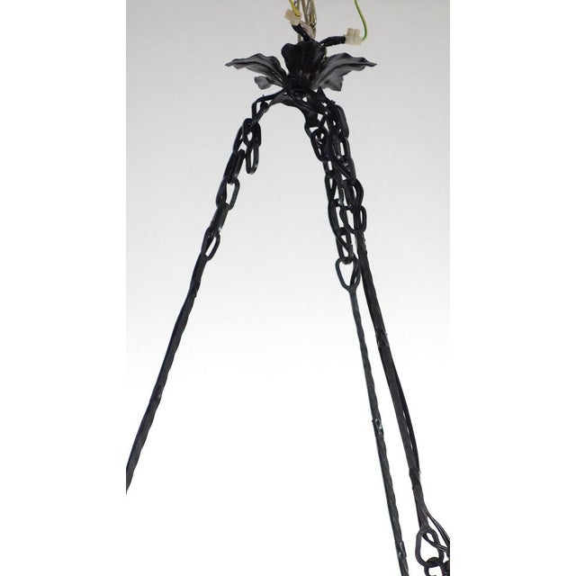 Antique Art Nouveau 4-Light Chandelier from Müller Freres Luneville, 1930s For Sale - Image 6 of 18