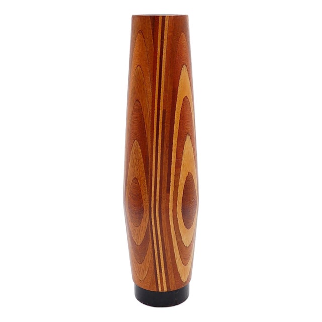 Mid-Century Scandinavian Wooden Vase, 1960s For Sale