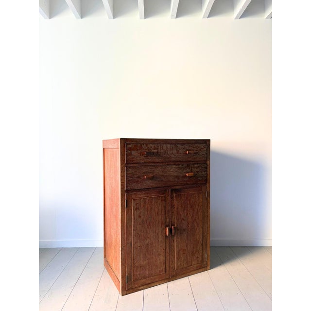 Wood Tallboy Cabinet with Drawers in Limed Oak from Heals of London, Britain, 1930s For Sale - Image 7 of 12