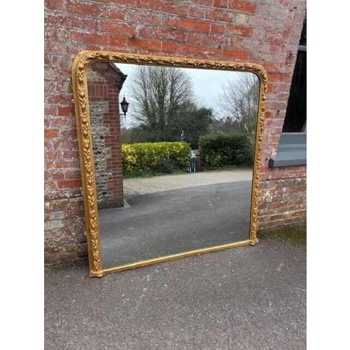 Large Antique English Arched Top Gilt Overmantle Mirror, 19th Century For Sale - Image 9 of 9