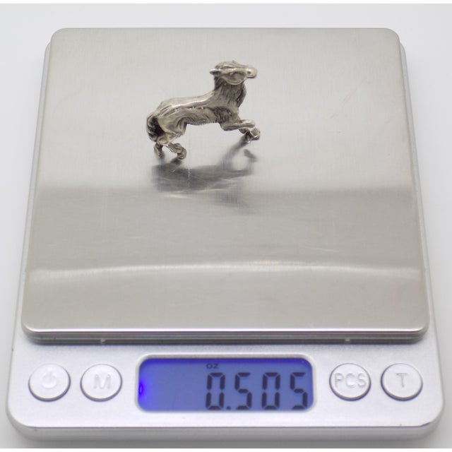 Silver Vintage Italian Handmade Genuine Silver Foal Horse Rare Dollhouse Miniature For Sale - Image 8 of 9