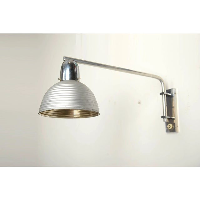 Metal Bauhaus Mercury Glass Mounted Wall Lamp, 1930s For Sale - Image 7 of 7