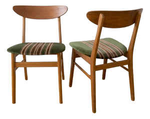 Vintage Danish Model 210 Chairs in Velvet from Farstrup Møbler, 1950, Set of 2