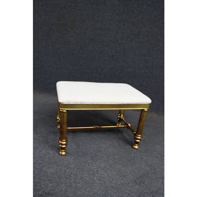 Wood Hollywood Regency Gilt Footstool For Sale - Image 7 of 8