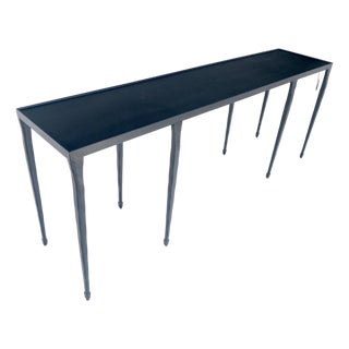 Wrought Iron Blacksmith Work Gallery Top 19x84" Long Console Sofa Table MINT For Sale