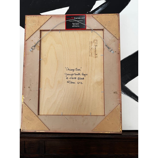 Jennifer Smith Rogers Chicago Cityscape Oils (Pair), 2008 – Framed – Wells Gallery Provenance For Sale - Image 9 of 13