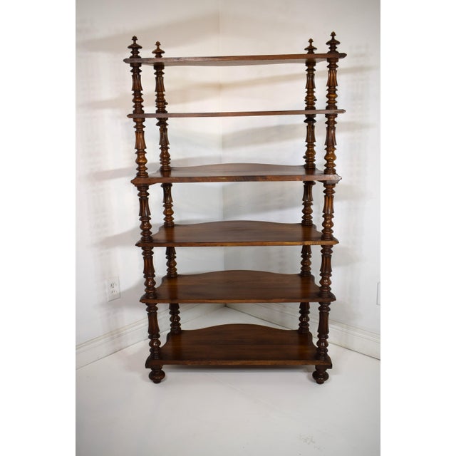 19th-Century French Walnut Bookshelf/Whatnot Display For Sale - Image 4 of 4
