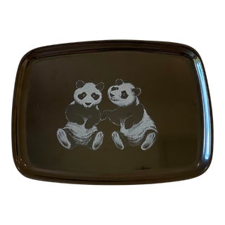 Late 20th Century Couroc Panda Bear Small Tray For Sale