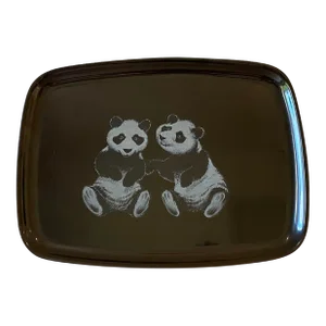 Late 20th Century Couroc Panda Bear Small Tray
