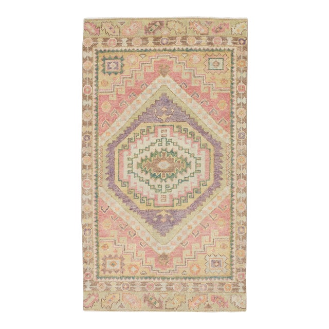 Oriental Hand Knotted Rug Turkish Oushak 2'9" x 5' For Sale