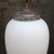 Metal Aged Brass and White Mat Opaline Glass Pendant Light For Sale - Image 7 of 9