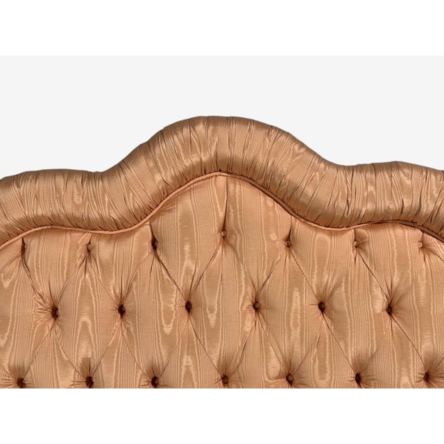Traditional Traditional, Kingsize Tufted Headboard, Scalamandré Pink Silk, Usa, 1960s For Sale - Image 3 of 8