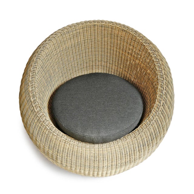 Contemporary Outdoor Faux Wicker Bubble Chair For Sale - Image 3 of 9