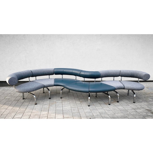 Large Cobra / Pipeline Modular Sofa by Johannes Foersom and Peter Hiort Lorenzen for Erik Jørgensen, 1980s, Set of 7 For Sale - Image 11 of 13