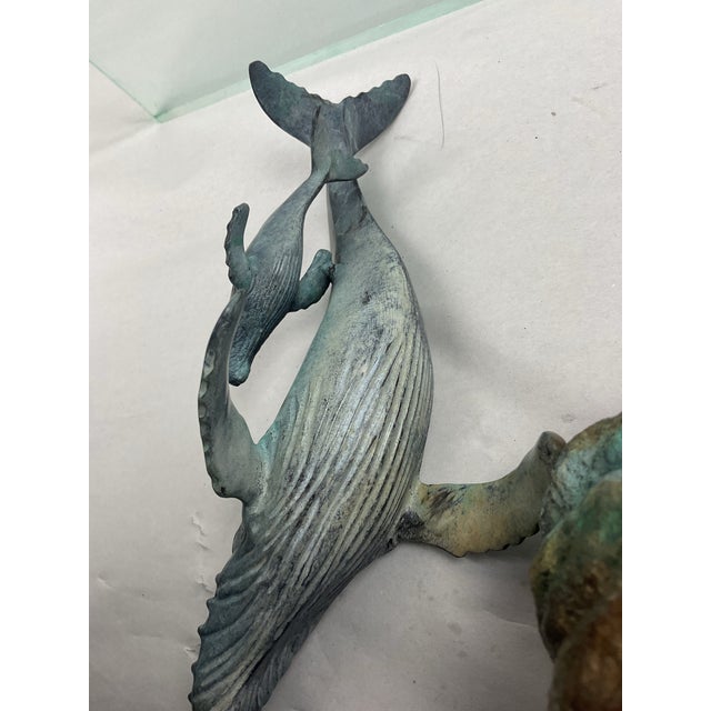 Patinated Bronze Whale Sculpture For Sale - Image 9 of 9