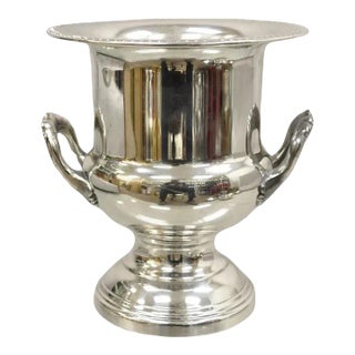 Late 20th Century Vintage Leonard Victorian Silver Plated Trophy Cup Champagne Chiller Ice Bucket For Sale