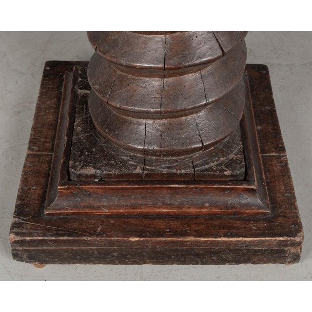 18th Century French Wooden Wine Press Screw Pedestal For Sale - Image 11 of 14