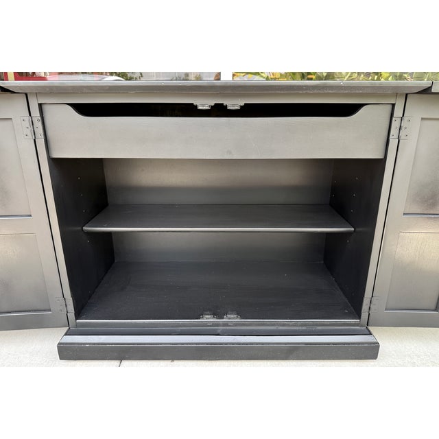 Henredon Custom Folio Three Collection Rolling Bar Cabinet For Sale - Image 9 of 11