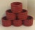 Nice vintage set of six red wooden napkin rings!
