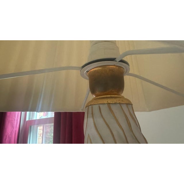 Late 20th Century Signed Mangani Italy Porcelain Shell Table Lamp For Sale - Image 13 of 13