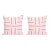 Palm Orleans Flamingo Pink Mitered Stripe Euro Pillow Shams- Set of 2 For Sale