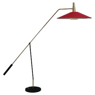 Mid-Century Counterweight Floor Lamp in Nickel & Brass from Rupert Nikoll, 1960s For Sale