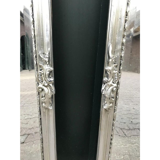 Mid-20th Italian Rococo Silver Beech Mirror Pair Full Length Floor For Sale - Image 12 of 18