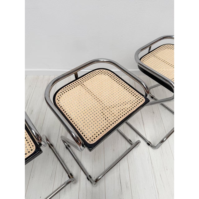 Wood Vintage Italian Wicker and Chrome Barstools, 1970s, Set of 3 For Sale - Image 7 of 10