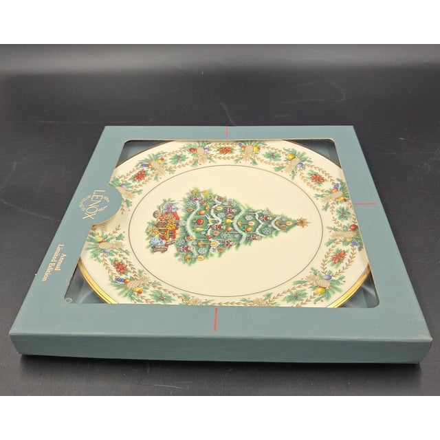 Vintage Lenox 1998 Numbered Christmas Trees Around the World Plate With Original Box For Sale - Image 18 of 18