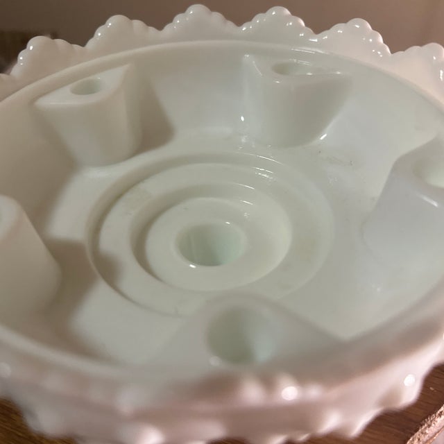 Milk Glass Taper Candle Holder For Sale - Image 4 of 8
