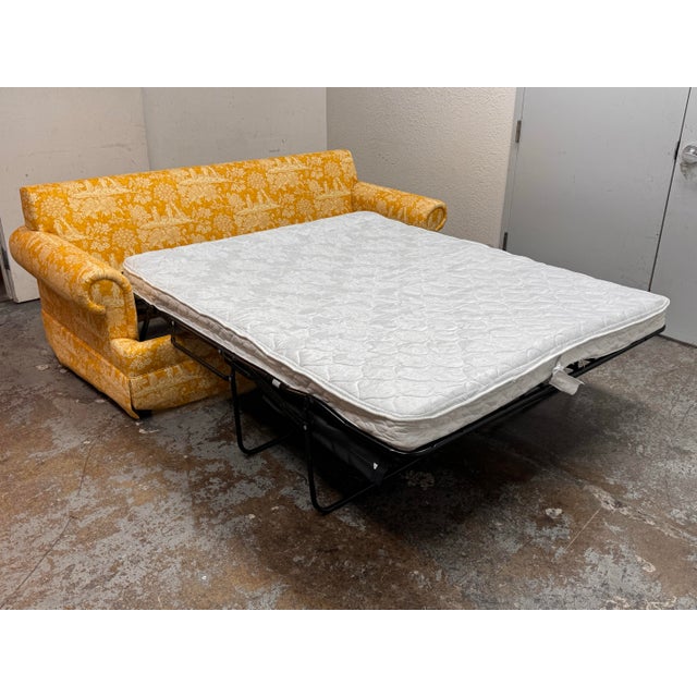 Design Plus Gallery presents a Queen Size Sleep Sofa from French Pierre Deux La Declaration. Upholstered throughout in...