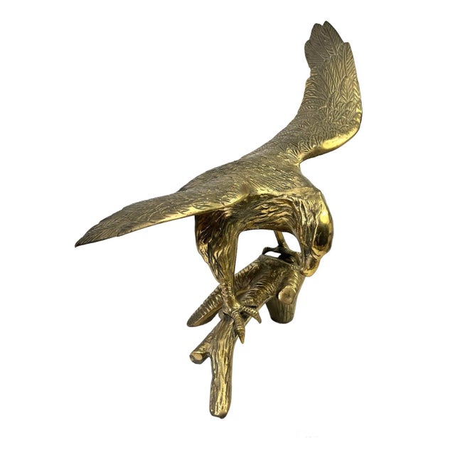 Vintage Brass Perched Eagle For Sale - Image 10 of 10