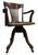 Black Antique Victorian Oak Railback Clerks Desk Chair with Porcelain Castors, 1890s For Sale - Image 8 of 12