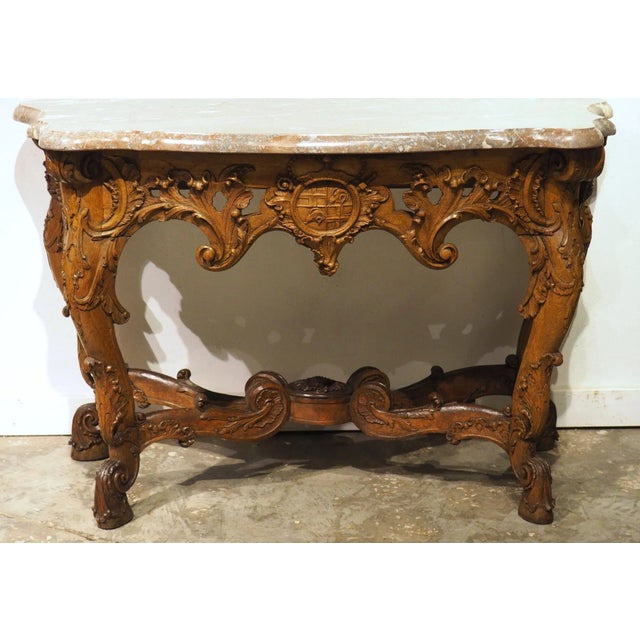 Pair of Royal German Oak Console Tables for Prince-Abbot of Fulda, Circa 1745 For Sale In Dallas - Image 6 of 12