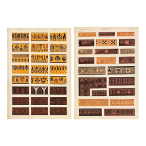 Pair of Greek Chromolithographs From Grammar of Ornament by Owen Jones
