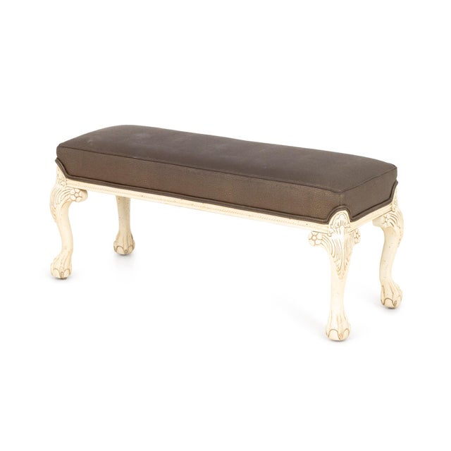 Early 20th Century Louis XV Style White Painted Window Seat For Sale - Image 5 of 7
