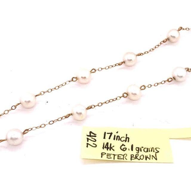 14 Karat Yellow Gold Peter Brown Pearl and Gold Link Necklace For Sale - Image 4 of 8