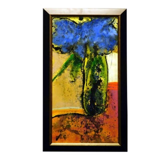 "Fleursx-4" Contemporary Abstract Botanical Oil Painting by Helen Zarin, Framed For Sale