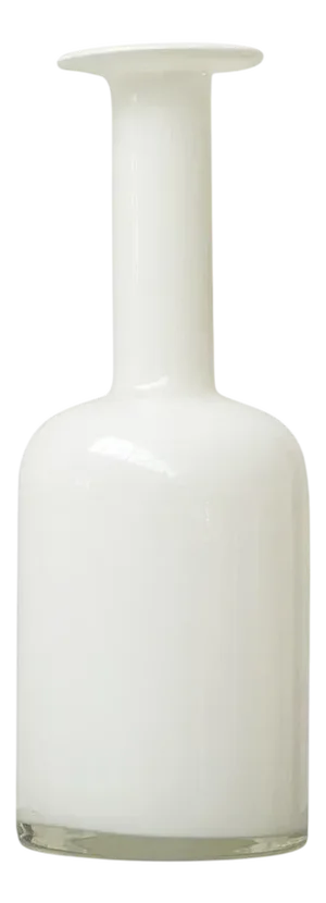 White Opaline Art Glass Vase attributed to Otto Brauer for Holmegaard, 1960s