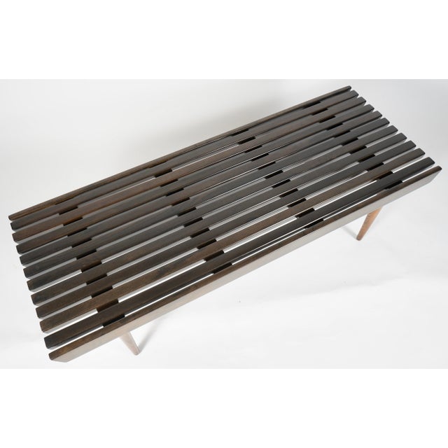 Wood Mid Century Modern Walnut Slatted Table/Bench in the Style of George Nelson For Sale - Image 7 of 10