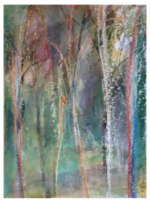 Oskars Berzins, Forest Edge, 1981, Mixed Media