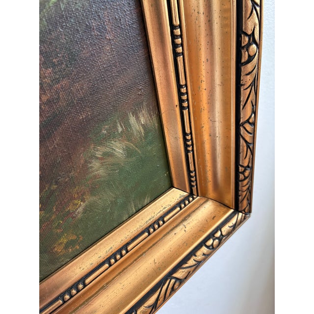 Vintage Original Landscape Oil Painting, Signed Farmhouse Art For Sale - Image 4 of 18