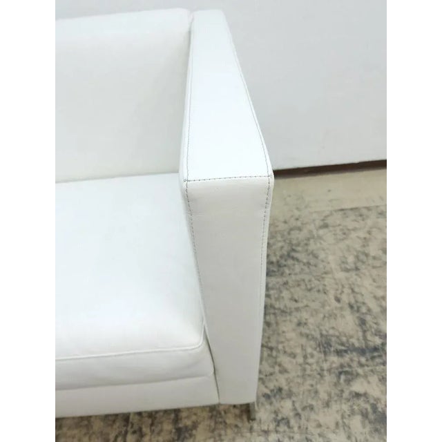 White Two-Seater Sofa in Real Leather from Walter Knoll / Wilhelm Knoll For Sale - Image 4 of 11
