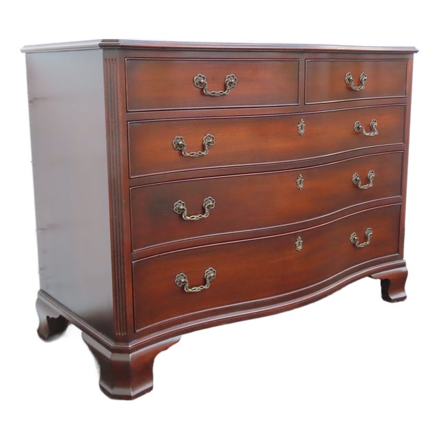 Kindel Serpentine Mahogany Low Dresser Bathroom Vanity 6912 For Sale